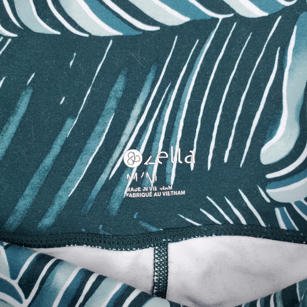 Zella Green Leaf Leggings Medium - Picture 4 of 9